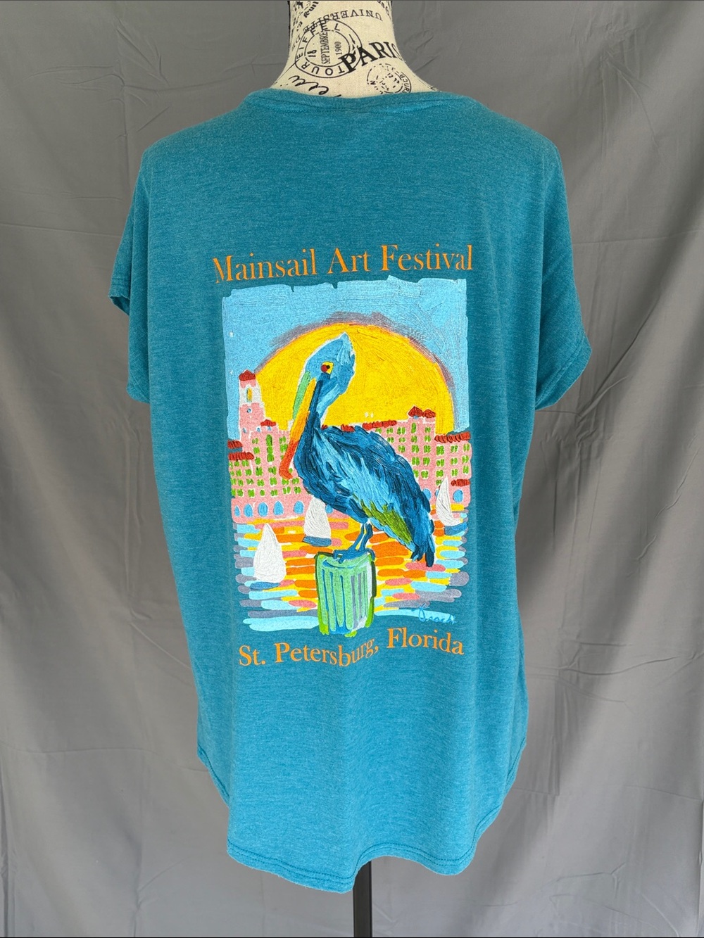 Mainsail Art Festival St. Petersburg, Florida V-Neck T-Shirt, Anvil Sz 2XL